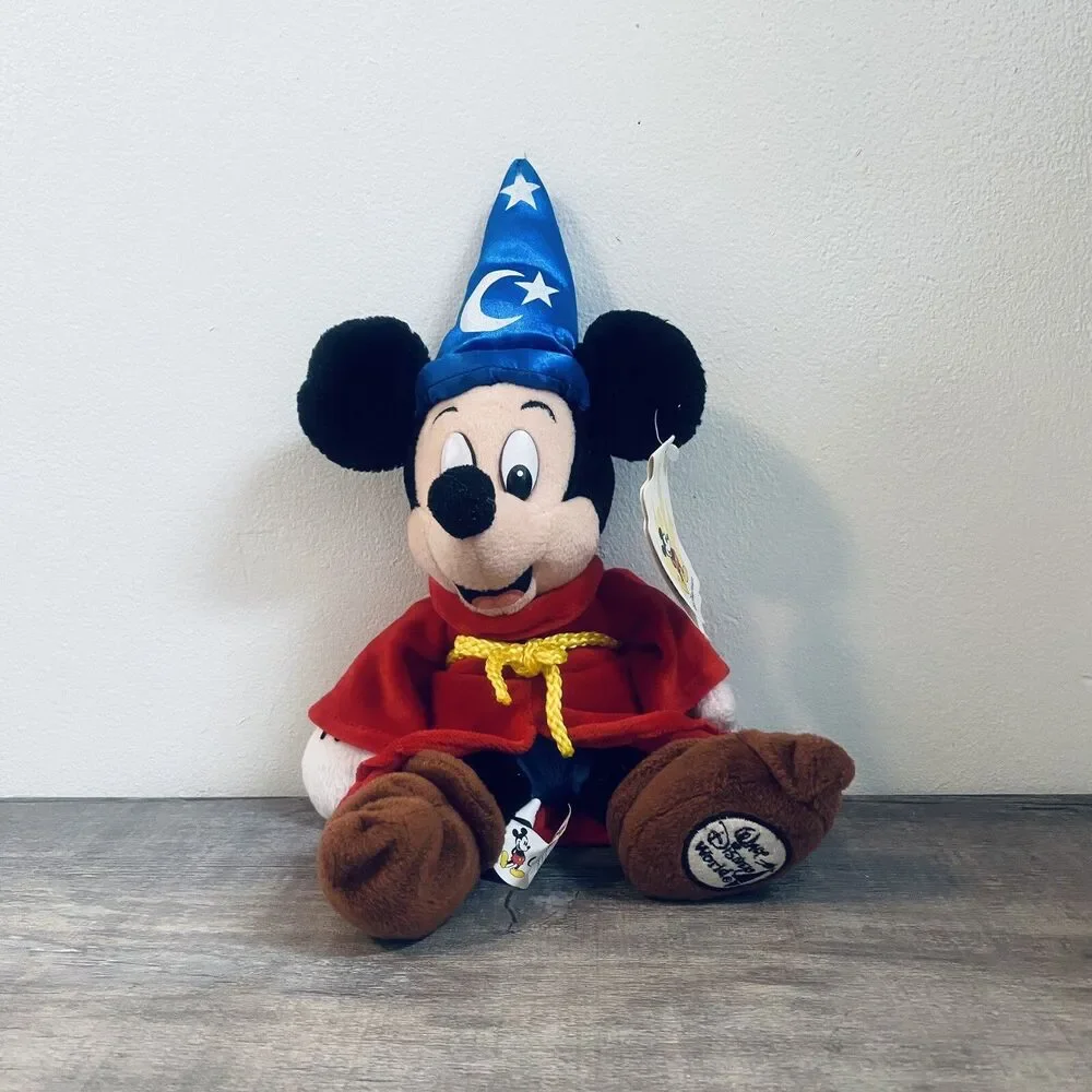 Disney Sorcerer Mickey Mouse Bean Bag Plush Doll With Tag 13”